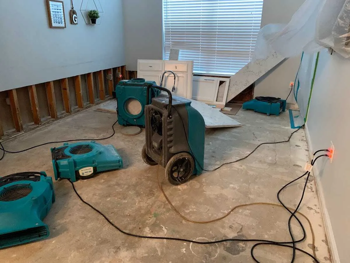 Dehumidifier in flood-cut room for Water Extraction & Removal in South Boston